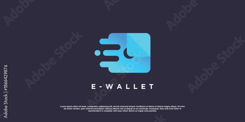 E wallet logo design with modern creative concept idea