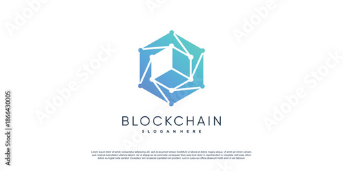 Blockchain logo design with modern style idea