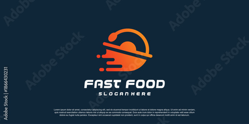 Food logo design template with modern style