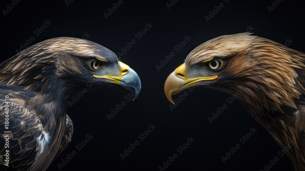 Obraz premium Two eagles face-to-face