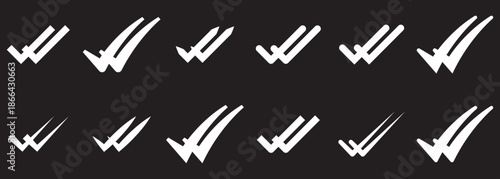 Double check Icon  on Dark or Black Background. EPS 10.