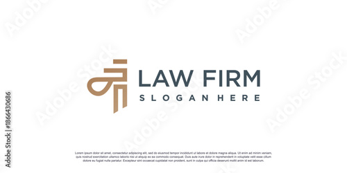 Law firm logo design template with simple and unique