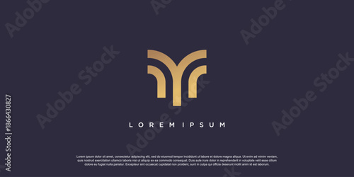 Letter M logo design template with simple and unique