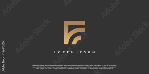 Letter F logo design template with simple and unique
