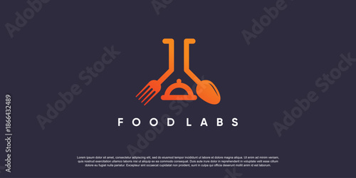 Food labs logo design template with unique concept idea