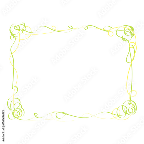 Hand-Drawn Abstract Swirl and Scribble Line Art Rectangle Frame Template Vector Illustration