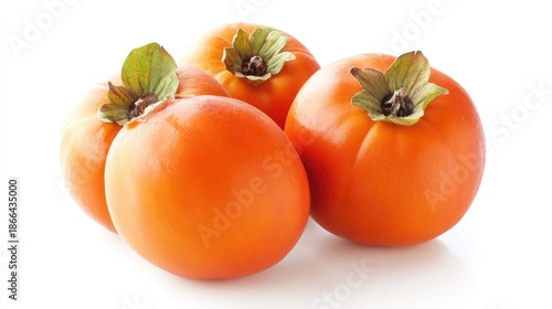 Wallpaper Mural Delicious ripe juicy persimmons on white background Torontodigital.ca