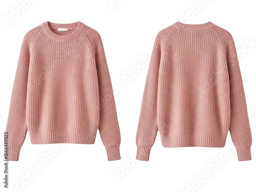 Pink knitted sweater isolated on transparent background