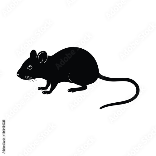 Rat Side View Silhouette Simple Pest Symbol Vector illustration