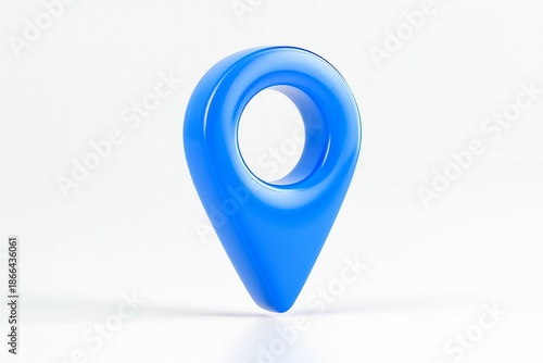 Free Download Blue map pin on white background - GFXLoad