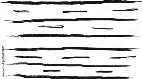 Abstract brush stroke pattern with black lines on white background