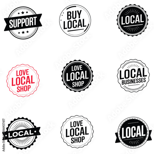 Collection of graphic design studio logos and badges