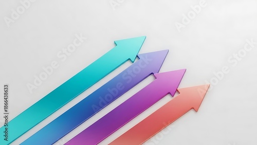 Color gradient arrows pointing up business growth concept