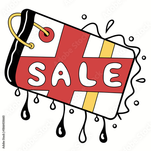 Melting Sale Badge Icon Illustrating Hot Deals and Drastically Reduced Prices for Black Friday Promotion