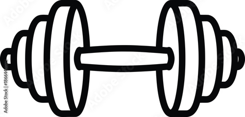 Adjustable dumbbell outline icon for fitness and strength training workout equipment
