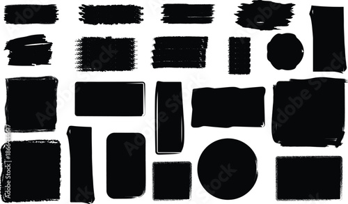 A collection of black rectangular shapes on a white background