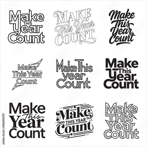 Modern Handwritten Make This Year Count Quote