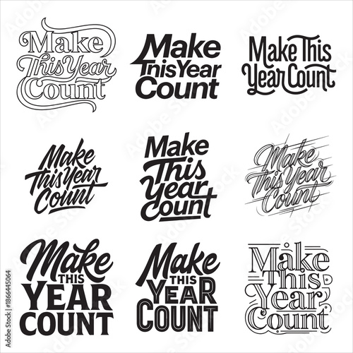 Make This Year Count Handwritten Motivation Art