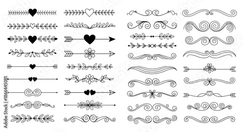 Elegant Decorative Borders and Dividers for Wedding Invitations, Stationery, and Web Design Projects