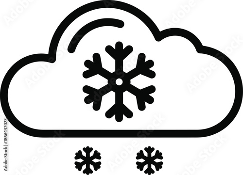 Snowfall cloud icon representing winter weather conditions and cold temperatures