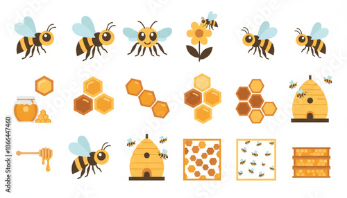 Beehive and Honeycomb Elements Collection.