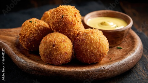 Delicious Arancini Balls with Dipping Sauce