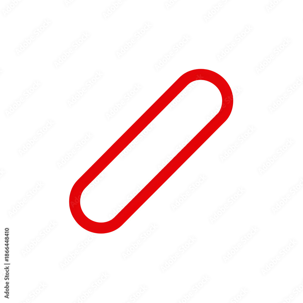 Obraz premium Simple, red, diagonally-oriented, rounded rectangle on a stark black background