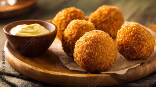 Crispy Arancini Balls with Dipping Sauce