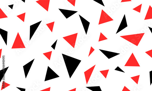random red and black seamless triangle pattern with triangles, seamless abstract geometric pattern repeat style. replete image design for fabric printing, triangle pattern