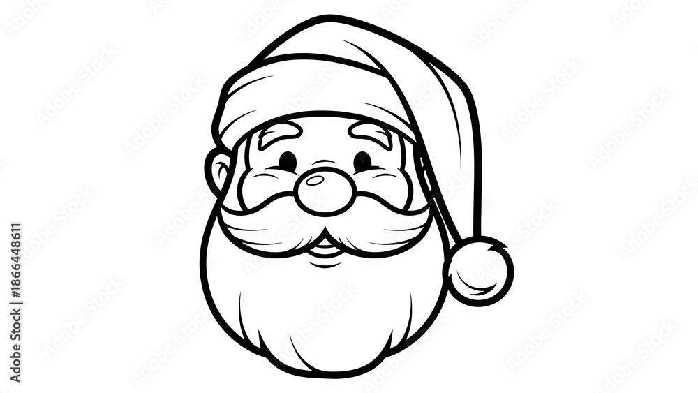 Obraz premium Cartoon santa claus face vector illustration isolated on white background