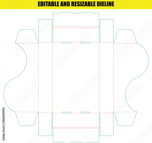 Editable Resizable Dieline Template for a Unique Folding Box Design