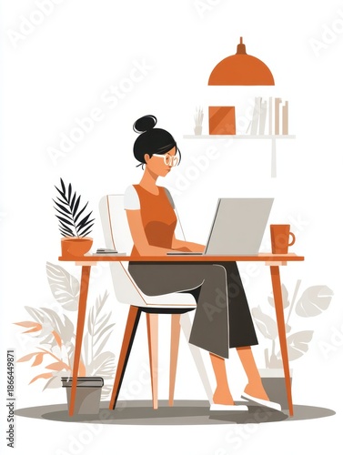 Remote and Hybrid Work Illustration for Labor Day