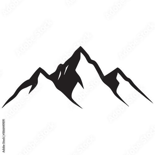 black and white vector illustration of mountains