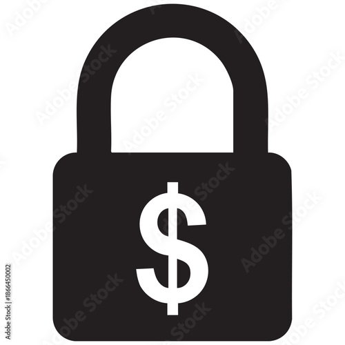 dollar icon on lock symbol