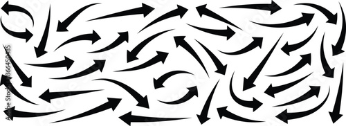 hand drown arrow. Curved arrow. 