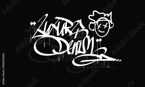 LUXURY DENIM graffiti tag style design