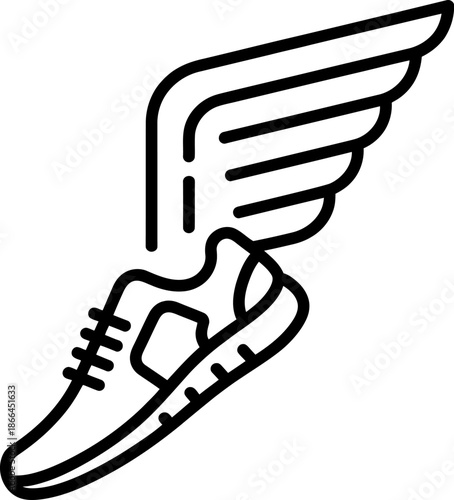 Winged Running Shoe Icon