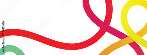 colorful gradient curved line. wavy line. gradient line on a white background Abstract rainbow gradient wavy lines pattern.