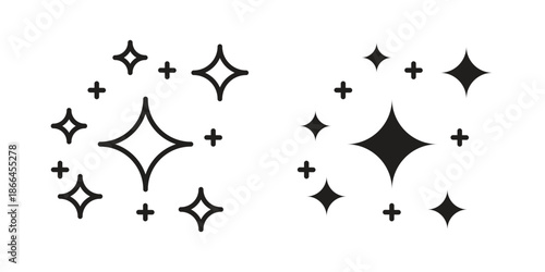 Sparkles icon flat simple icon. Liner version - stock vector.