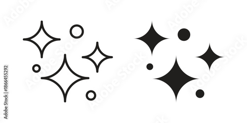 Sparkles icon flat simple icon. Liner version - stock vector.