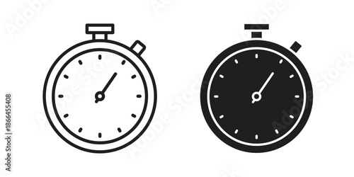 Stopwatch icon flat simple icon. Liner version - stock vector.