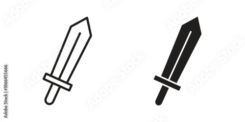 Sword icon flat simple icon. Liner version - stock vector.