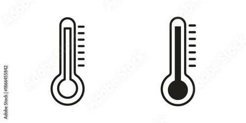 Temperature icon flat simple icon. Liner version - stock vector.