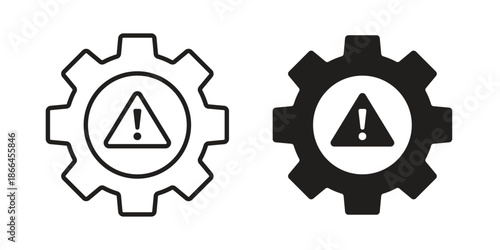 Technical warning icon flat simple icon. Liner version - stock vector.