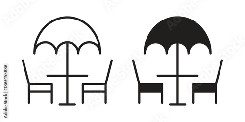 Terrace icon flat simple icon. Liner version - stock vector.