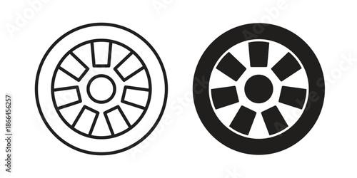 Tire icon flat simple icon. Liner version - stock vector.