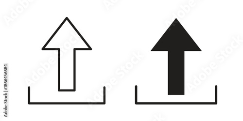 Upload icon flat simple icon. Liner version - stock vector.