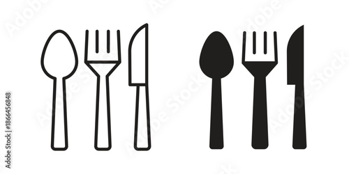 Utensils icon flat simple icon. Liner version - stock vector.
