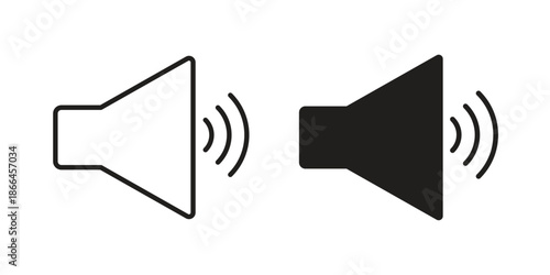 Volume icon flat simple icon. Liner version - stock vector.