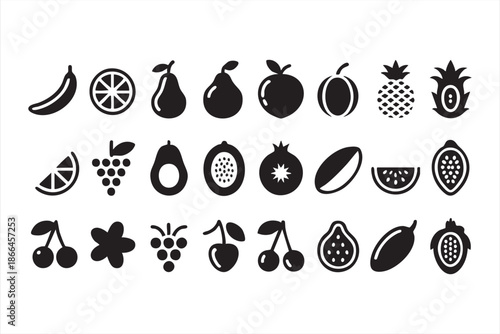 Fruit Silhouette Icons for Product Packaging and Brand Systems